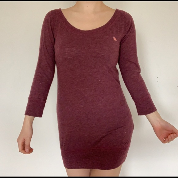 🍍 Abercrombie & Fitch boatneck red tunic top sz S - Picture 1 of 8